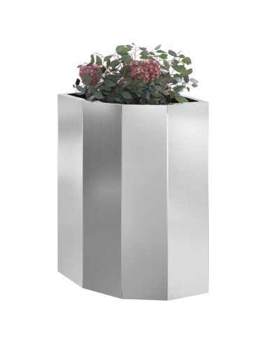 Vaso d'angolo Argento 30 x 30 x 50 cm Acciaio zincato