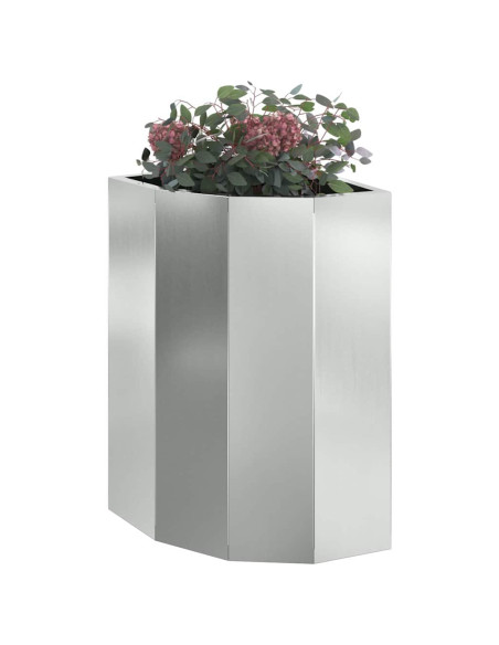 Vaso d'angolo Argento 30 x 30 x 50 cm Acciaio zincato