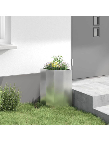 Vaso d'angolo Argento 30 x 30 x 50 cm Acciaio zincato