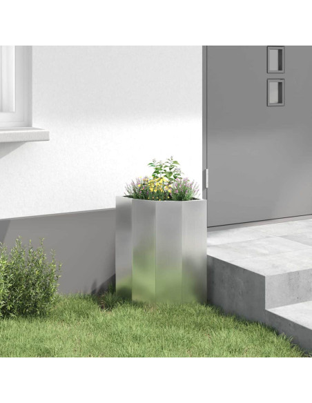 Vaso d'angolo Argento 30 x 30 x 50 cm Acciaio zincato