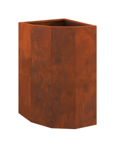 Vaso d'angolo Ruggine 30 x 30 x 50 cm acciaio corten 2