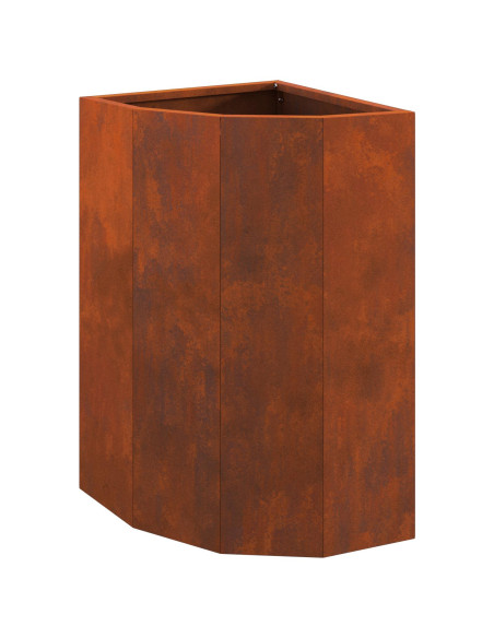 Vaso d'angolo Ruggine 30 x 30 x 50 cm acciaio corten
