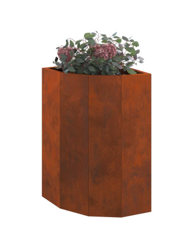 Vaso d'angolo Ruggine 30 x 30 x 50 cm acciaio corten