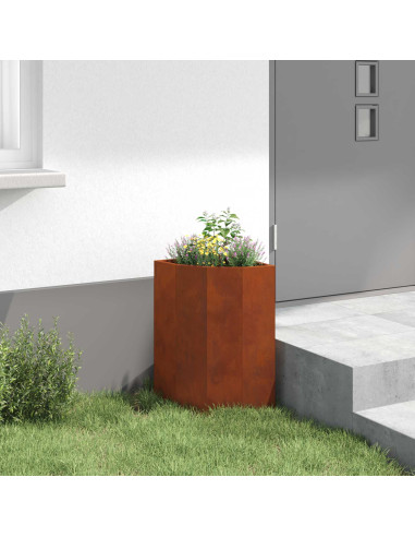 Vaso d'angolo Ruggine 30 x 30 x 50 cm acciaio corten