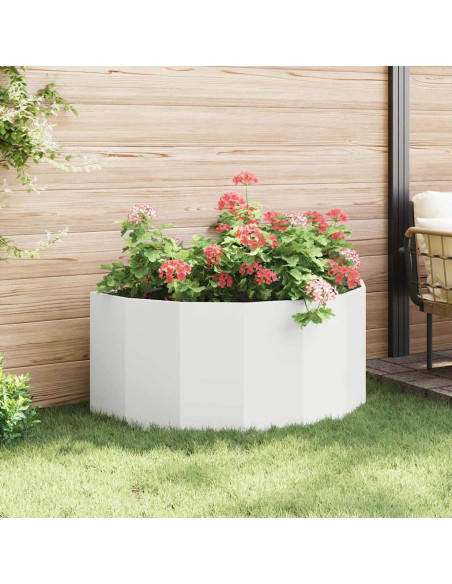 Fioriera Bianco 120 x 60 x 50 cm Acciaio