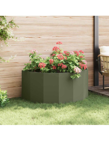 Fioriera Verde oliva 120 x 60 x 50 cm Acciaio