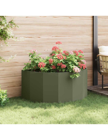 Fioriera Verde oliva 120 x 60 x 50 cm Acciaio