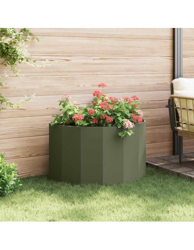 Fioriera Verde oliva 90 x 45 x 50 cm Acciaio