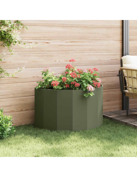 Fioriera Verde oliva 90 x 45 x 50 cm Acciaio