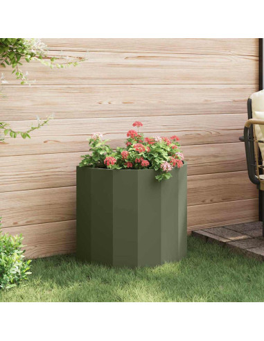 Fioriera Verde oliva 60 x 30 x 50 cm Acciaio