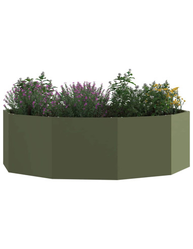Fioriera Verde oliva 120 x 120 x 35 cm Acciaio