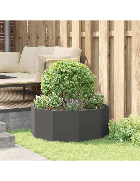 Fioriera Nero 90 x 90 x 35 cm Acciaio