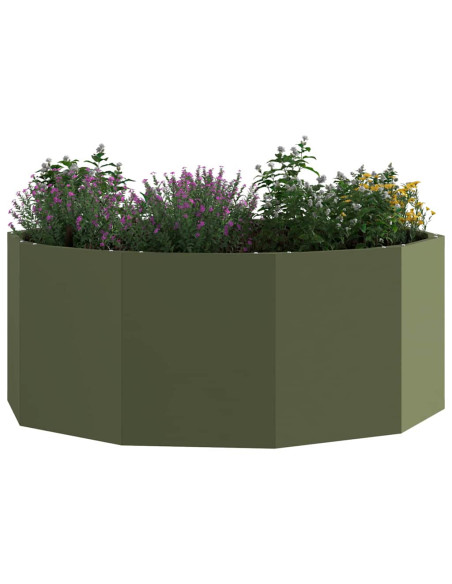 Fioriera Verde oliva 90 x 90 x 35 cm Acciaio