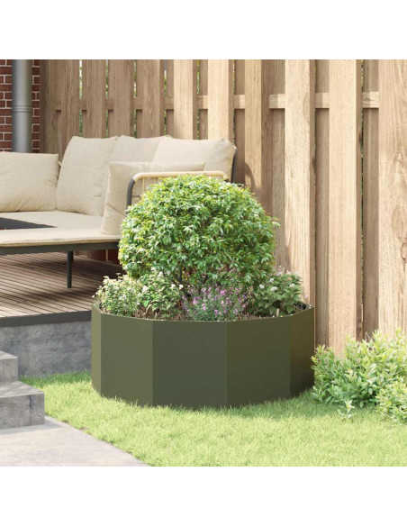 Fioriera Verde oliva 90 x 90 x 35 cm Acciaio