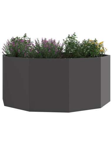 Fioriera Nero 120 x 120 x 50 cm Acciaio