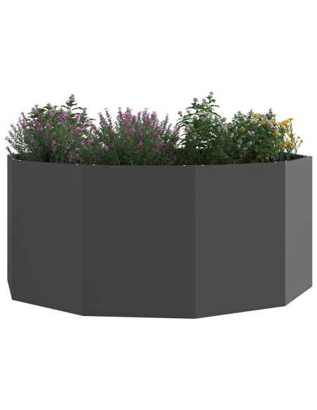 Fioriera Nero 120 x 120 x 50 cm Acciaio