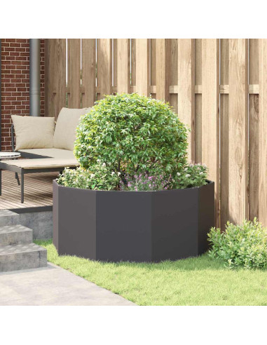 Fioriera Nero 120 x 120 x 50 cm Acciaio