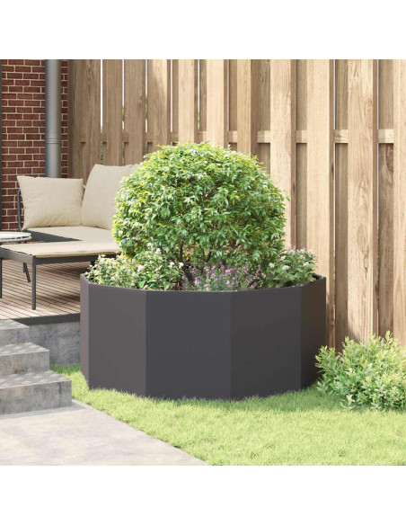 Fioriera Nero 120 x 120 x 50 cm Acciaio