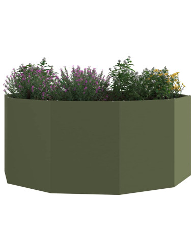 Fioriera Verde oliva 120 x 120 x 50 cm Acciaio