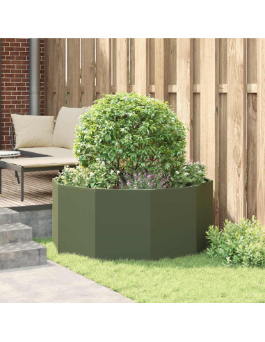 Fioriera Verde oliva 120 x 120 x 50 cm Acciaio