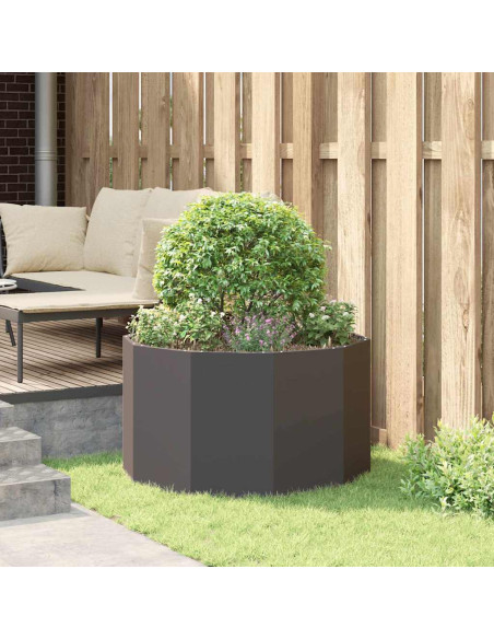 Fioriera Nero 90 x 90 x 50 cm Acciaio