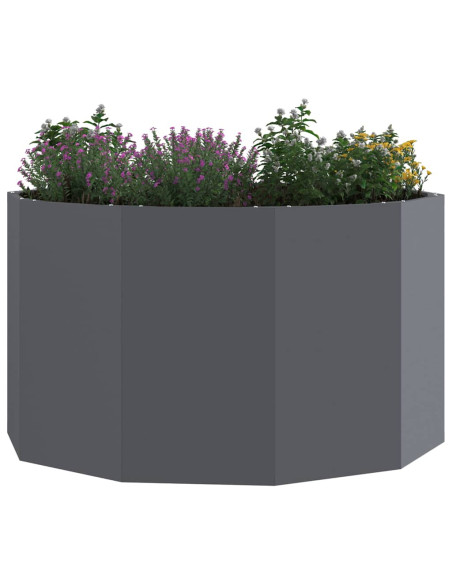 Fioriera Antracite 90 x 90 x 50 cm Acciaio