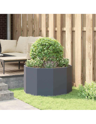 Fioriera Antracite 90 x 90 x 50 cm Acciaio