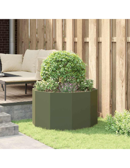 Fioriera Verde oliva 90 x 90 x 50 cm Acciaio