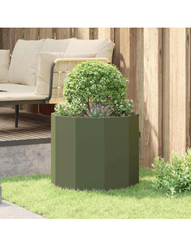 Fioriera Verde oliva 60 x 60 x 50 cm Acciaio