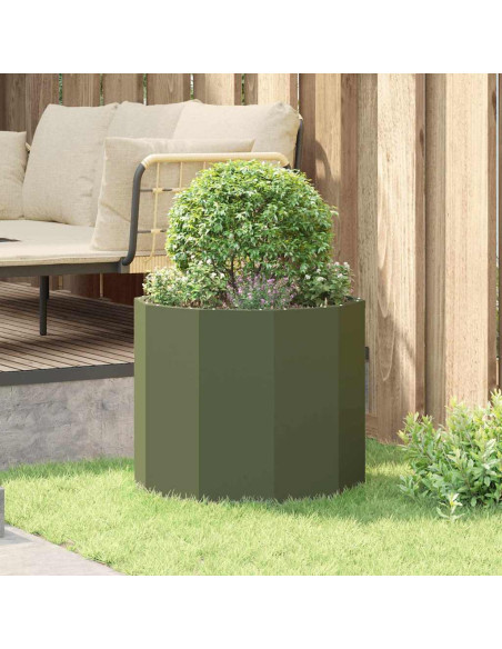 Fioriera Verde oliva 60 x 60 x 50 cm Acciaio