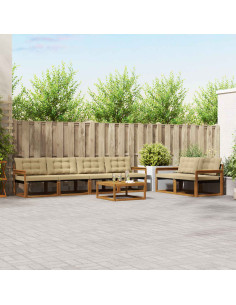 Set di divani con cuscino 7 pcs Naturale e Beige