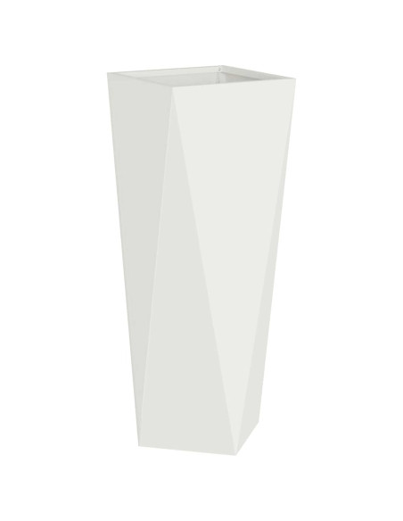 Fioriera 2 pcs Bianco 30 x 30 x 75 cm Acciaio