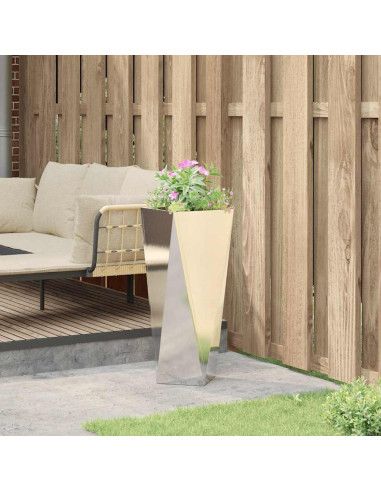 Fioriera Argento 30 x 30 x 75 cm Acciaio inossidabile