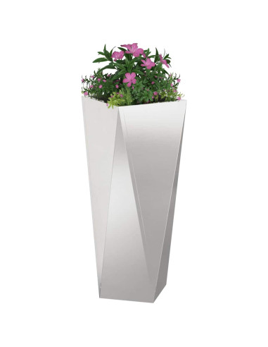 Fioriera 2 pcs Argento 30 x 30 x 75 cm Acciaio inossidabile