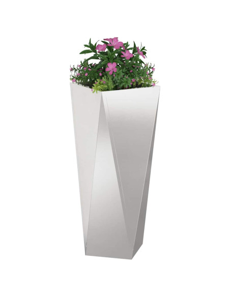 Fioriera 2 pcs Argento 30 x 30 x 75 cm Acciaio inossidabile