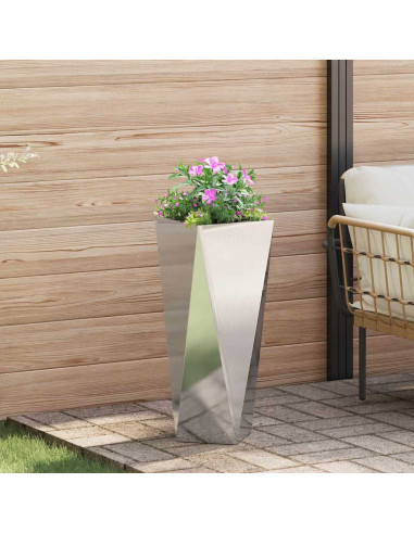 Fioriera 2 pcs Argento 30 x 30 x 75 cm Acciaio inossidabile