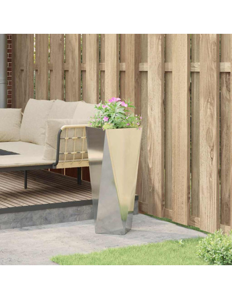 Fioriera Argento 30 x 30 x 75 cm Acciaio zincato