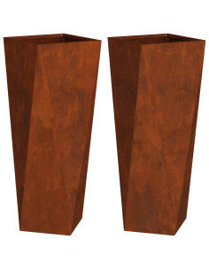 Fioriera 2 pcs Ruggine 30 x 30 x 75 cm 2