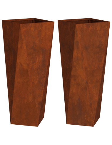 Fioriera 2 pcs Ruggine 30 x 30 x 75 cm