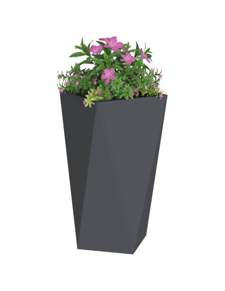 Fioriera 2 pcs Antracite 40 x 40 x 75 cm Acciaio