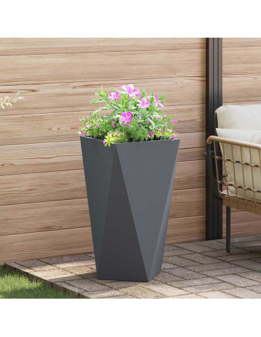 Fioriera 2 pcs Antracite 40 x 40 x 75 cm Acciaio