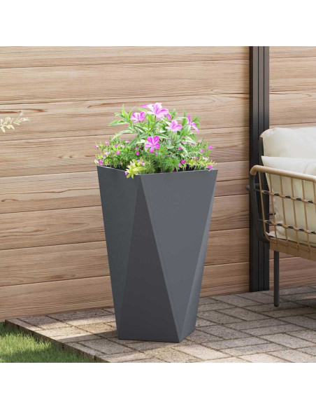 Fioriera 2 pcs Antracite 40 x 40 x 75 cm Acciaio