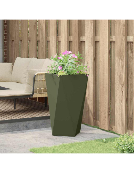 Fioriera Verde oliva 40 x 40 x 75 cm Acciaio