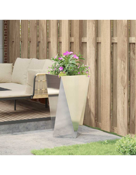 Fioriera Argento 40 x 40 x 75 cm Acciaio inossidabile