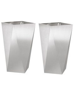 Fioriera 2 pcs Argento 40 x 40 x 75 cm Acciaio inossidabile 2