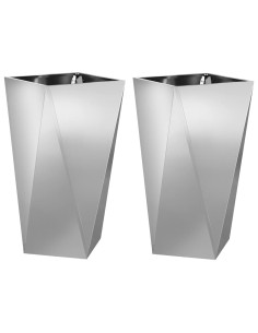 Fioriera 2 pcs Argento 40 x 40 x 75 cm Acciaio zincato 2