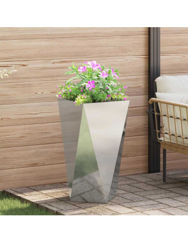 Fioriera 2 pcs Argento 40 x 40 x 75 cm Acciaio zincato