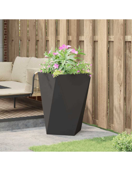 Fioriera Nero 50 x 50 x 75 cm Acciaio