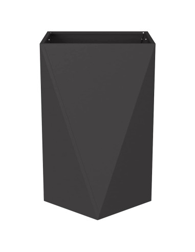 Fioriera Nero 50 x 50 x 75 cm Acciaio