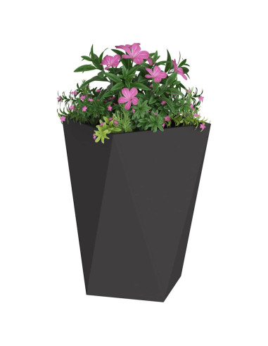 Fioriera 2 pcs Nero 50 x 50 x 75 cm Acciaio